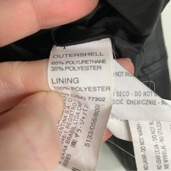 Zara Basic Black Faux Leather Jacket Size L - Picture 8 of 8
